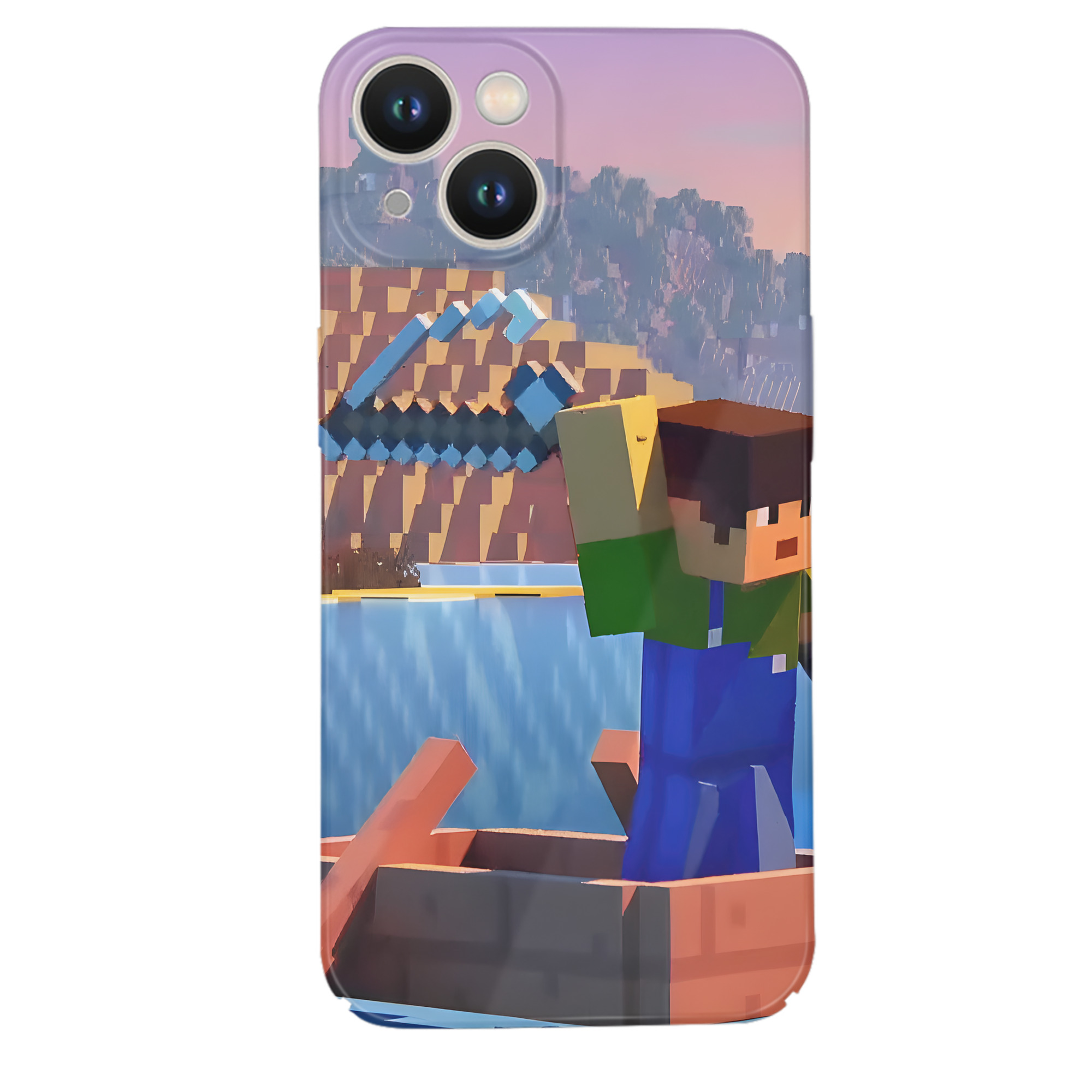 （画像用） マインクラフト ブロックの世界 Minecraft MC Block world 【iPhone 14シリーズ対応】ハードケース